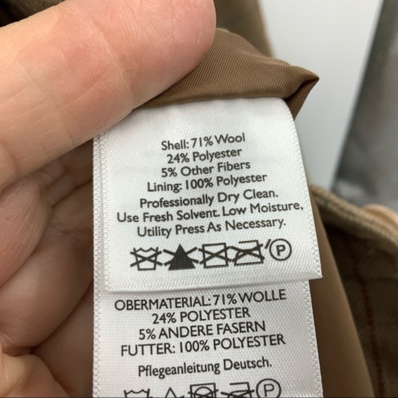 Eddie Bauer wool blend herringbone check double button lined blazer jack… - Picture 8 of 16